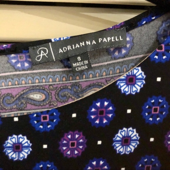 Adrianna Papell Black & Purple Paisley Shift Dress - Picture 4 of 12